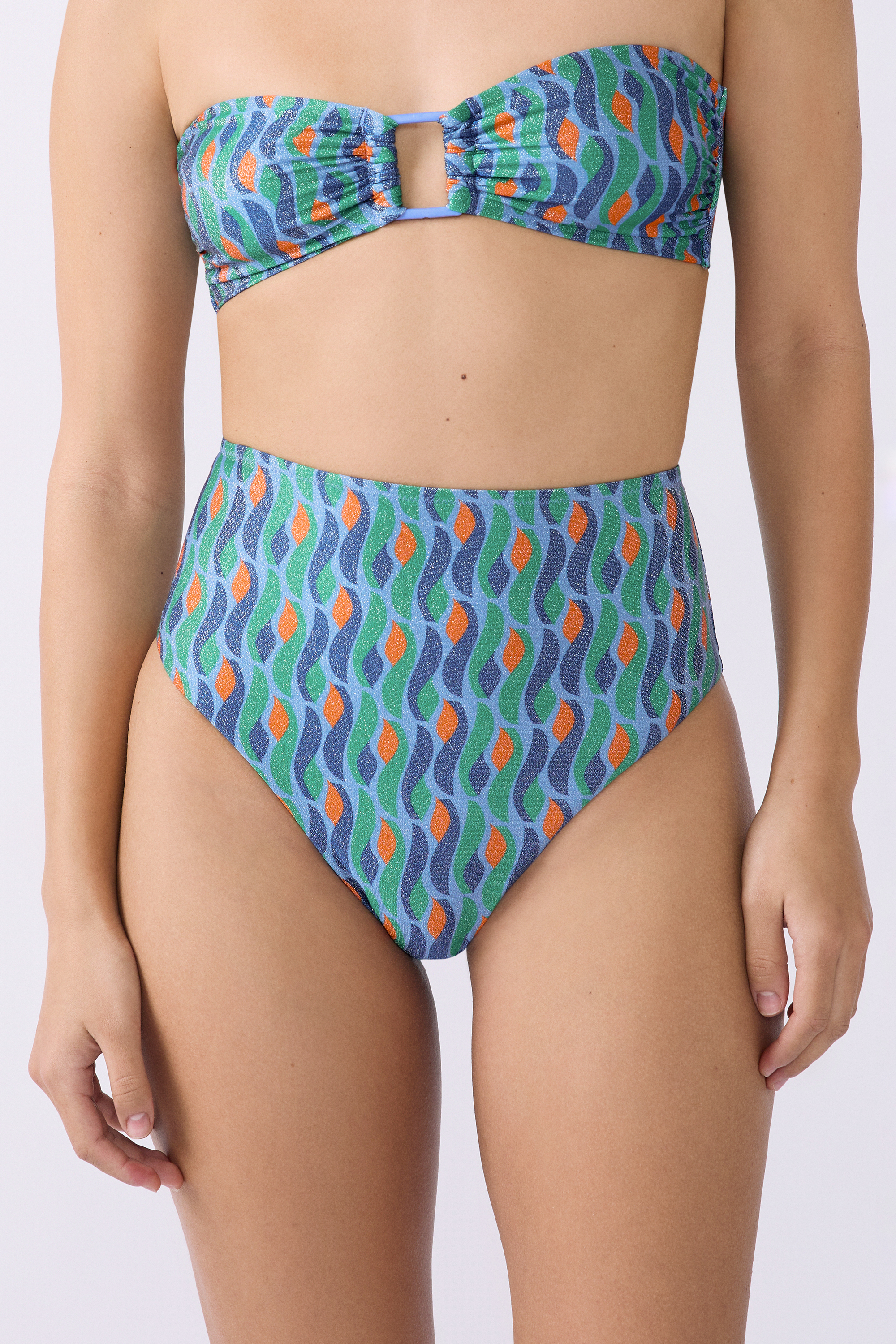 Majtki bikini z wysokim stanem dół od stroju kąpielowego  