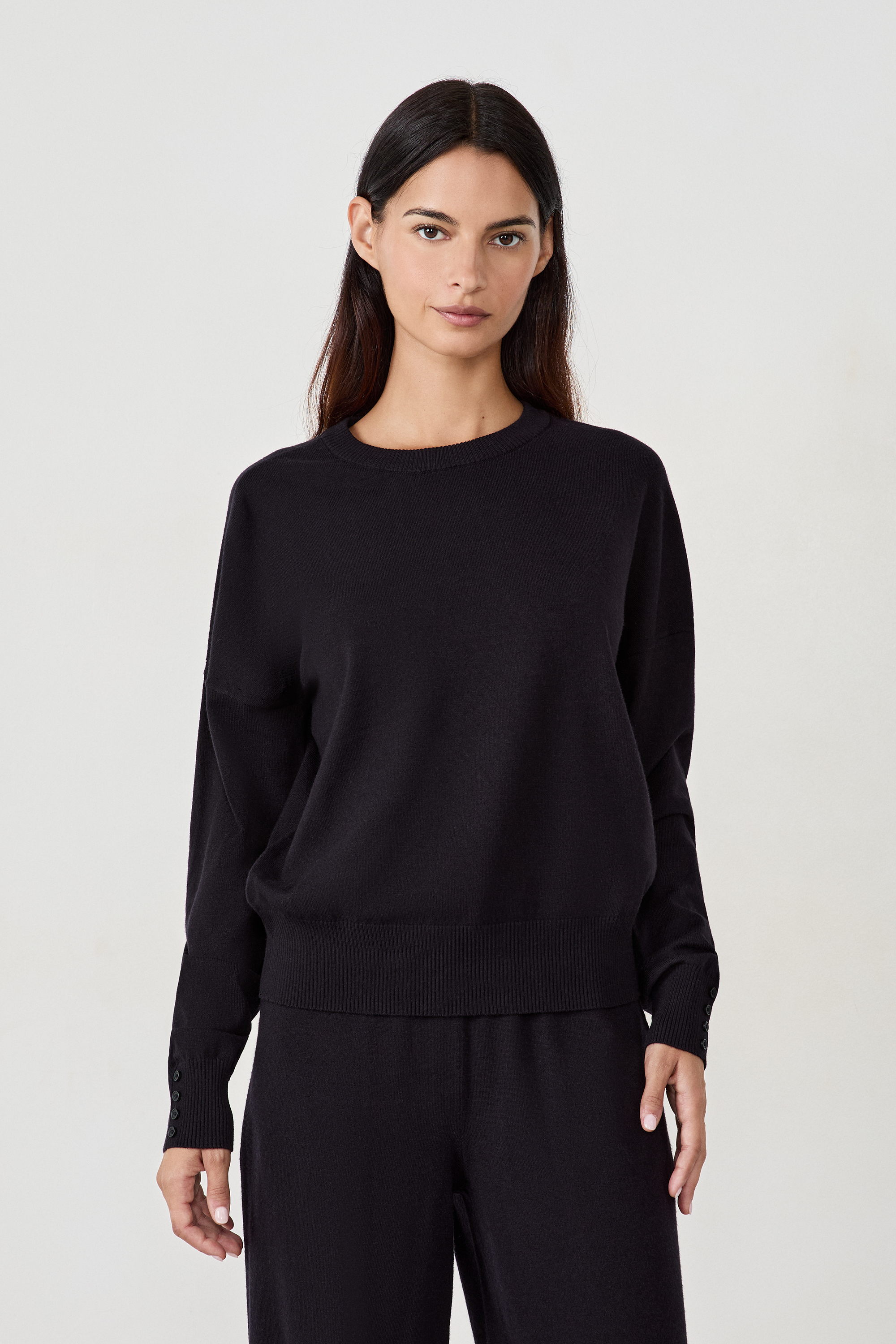 Sweter z Długim Rękawem z okrągłym dekoltem