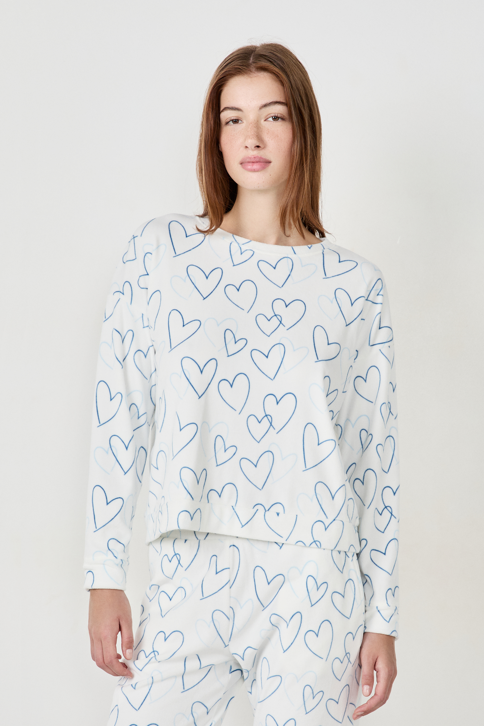 Bluza piżamowa w serduszka