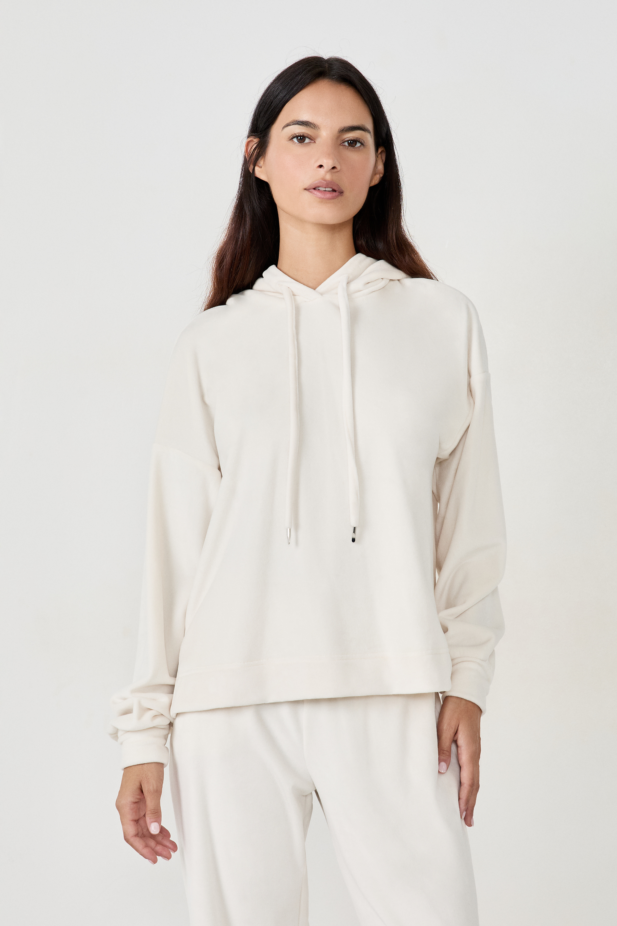 Bluza z kapturem o efekcie weluru