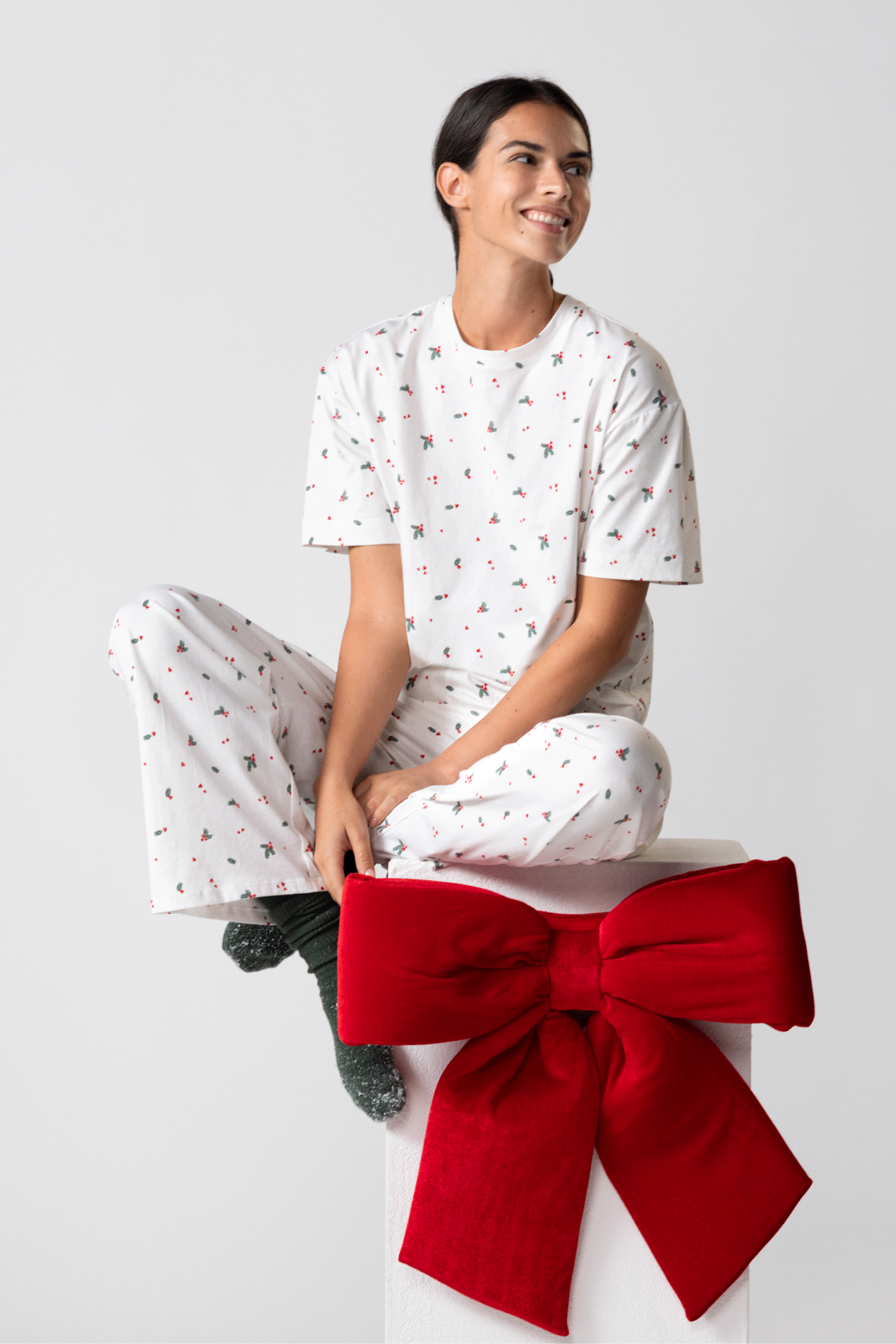 Piżama 2-częściowa we wzory z bawełny