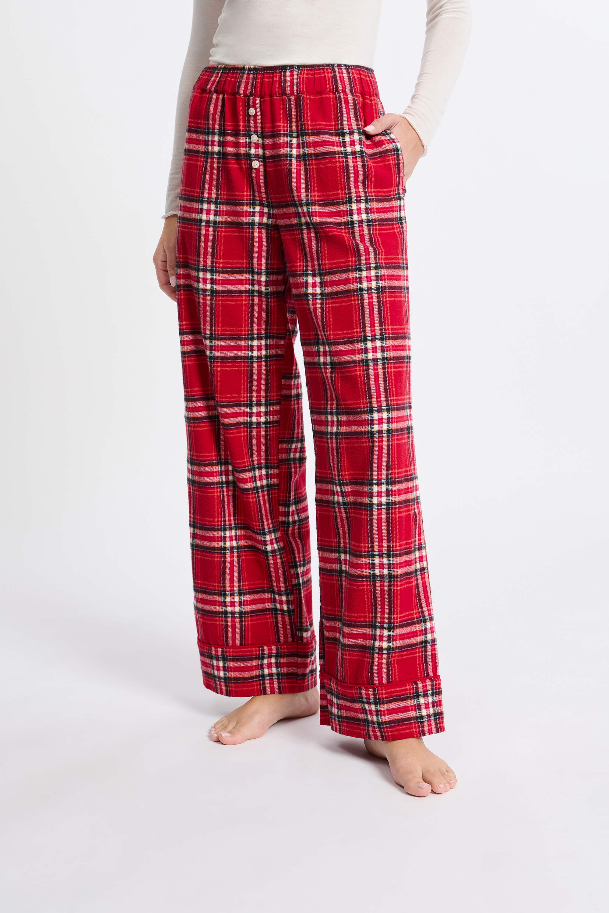 Spodnie piżamowe w kratę z bawełny