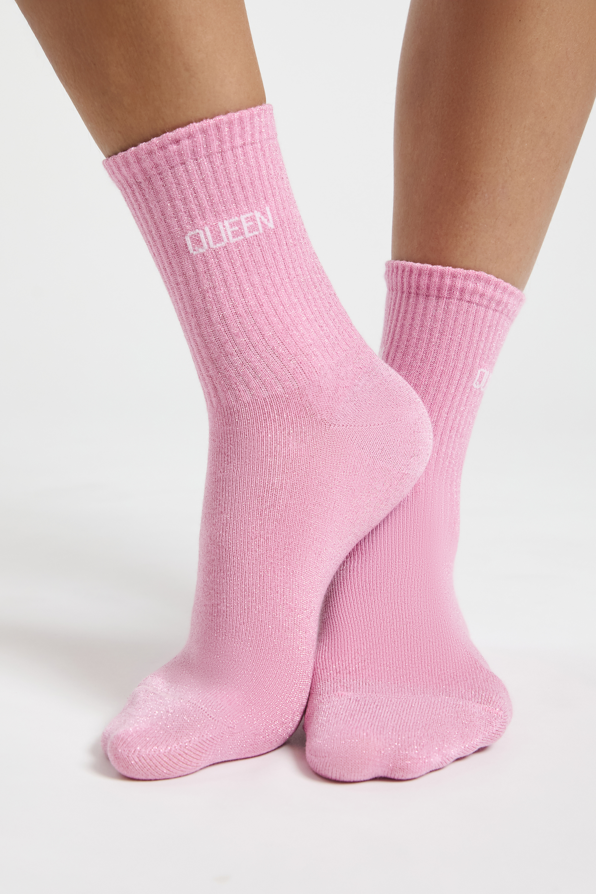 Skarpetki opalizujące z napisem