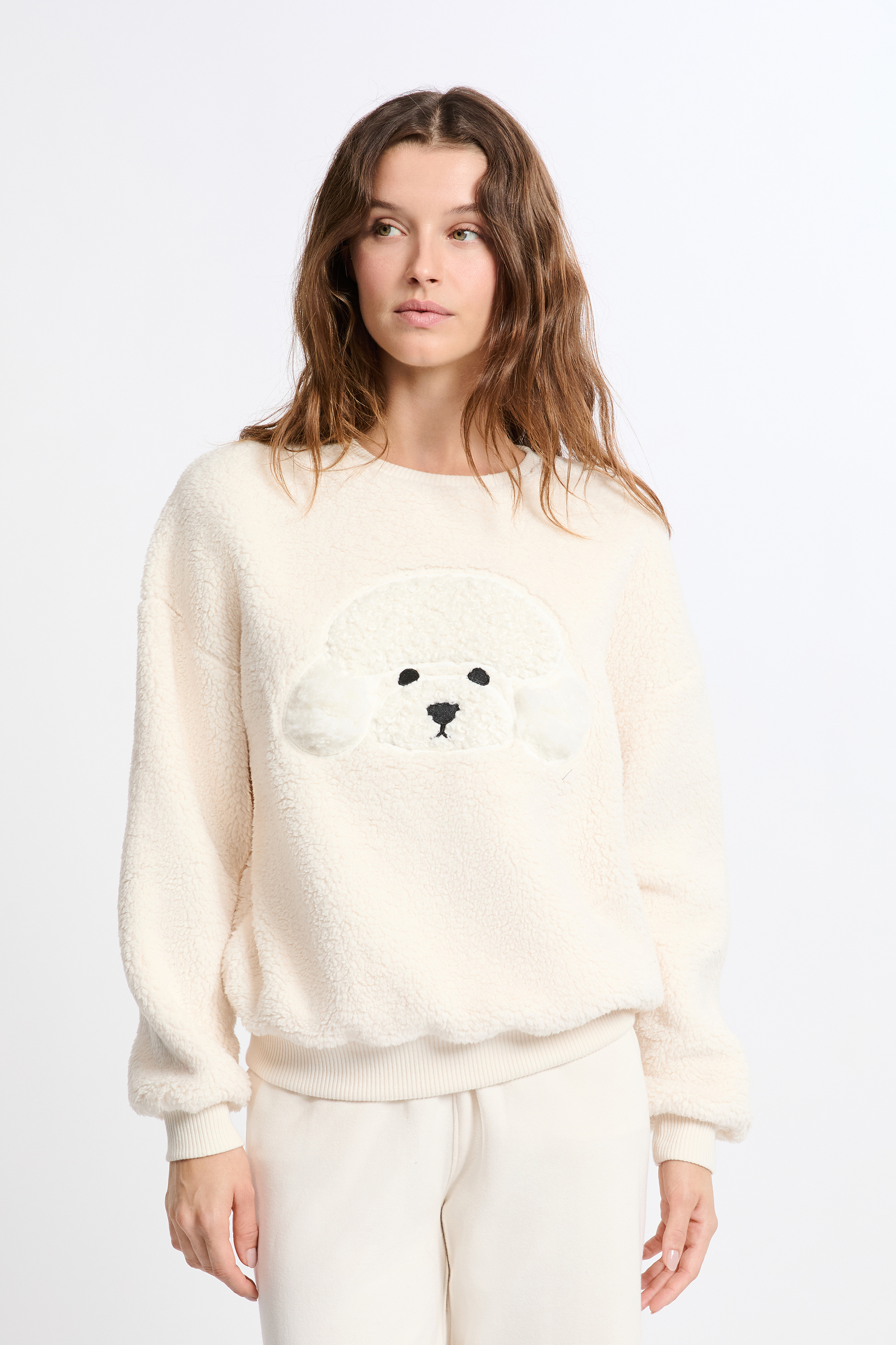 Bluza z motywem psa z efektem polaru