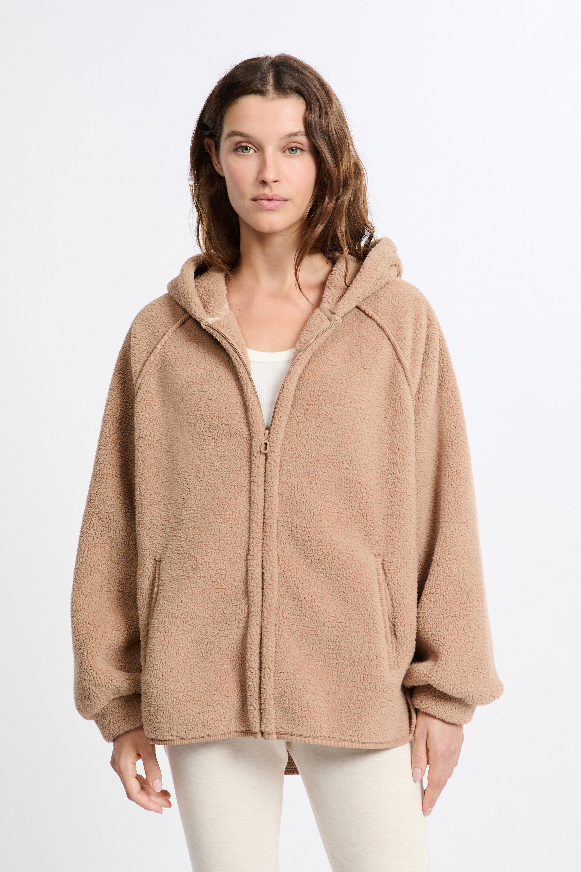 Bluza z kapturem z efektem polaru