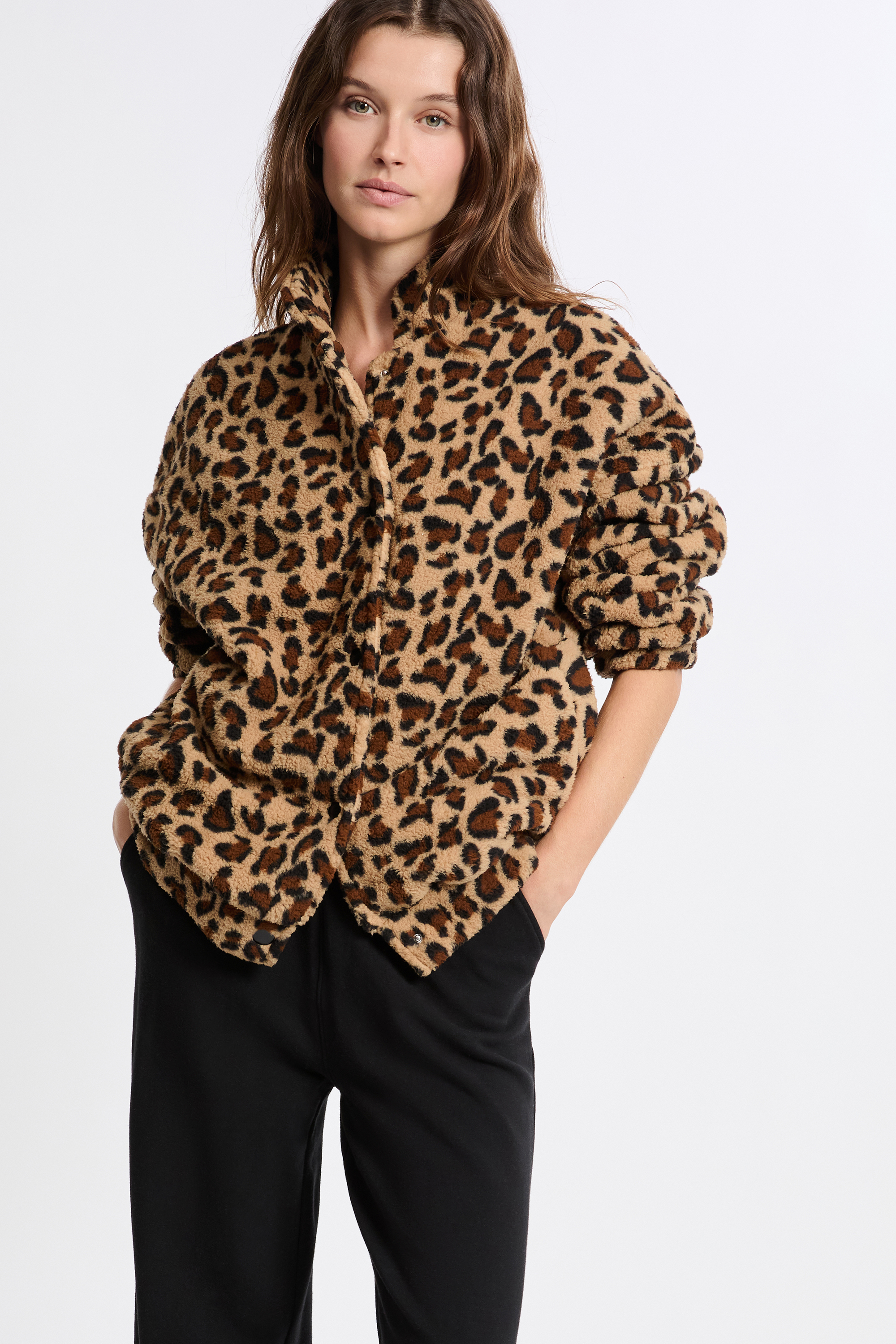 Kurtka we wzory z efektem polaru