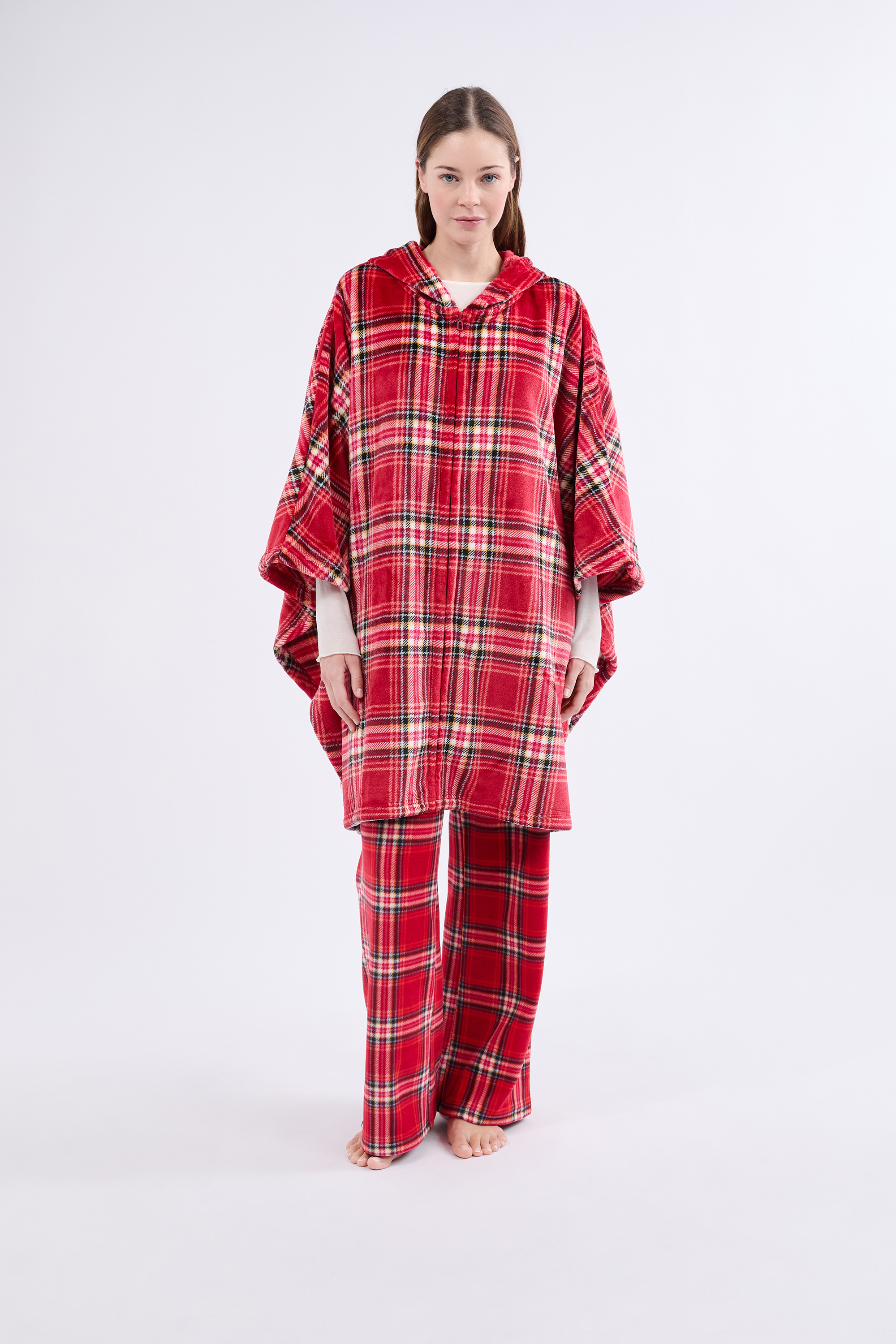 Ponczo bez rękawów z polaru