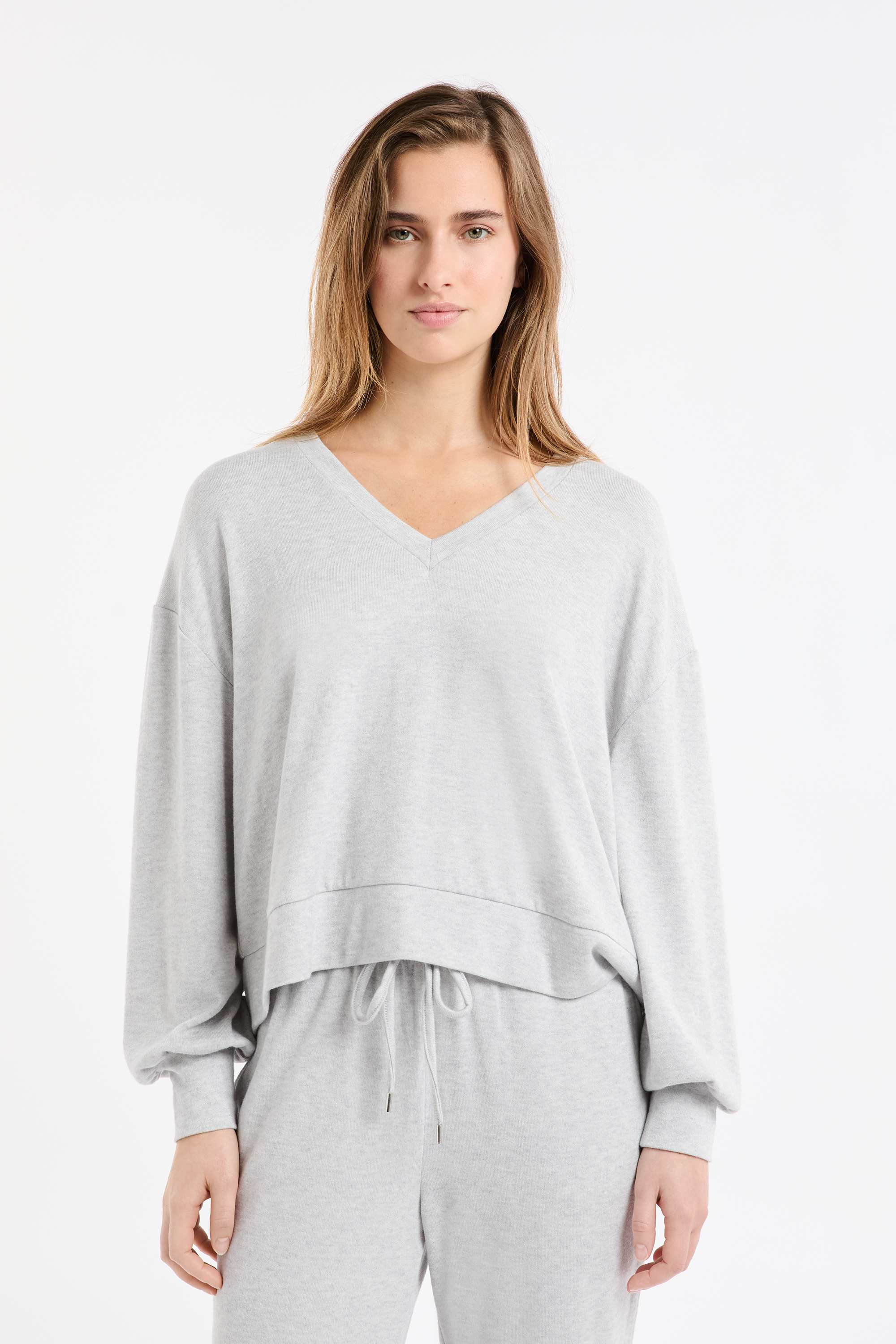 Bluza piżamowa z dekoltem V