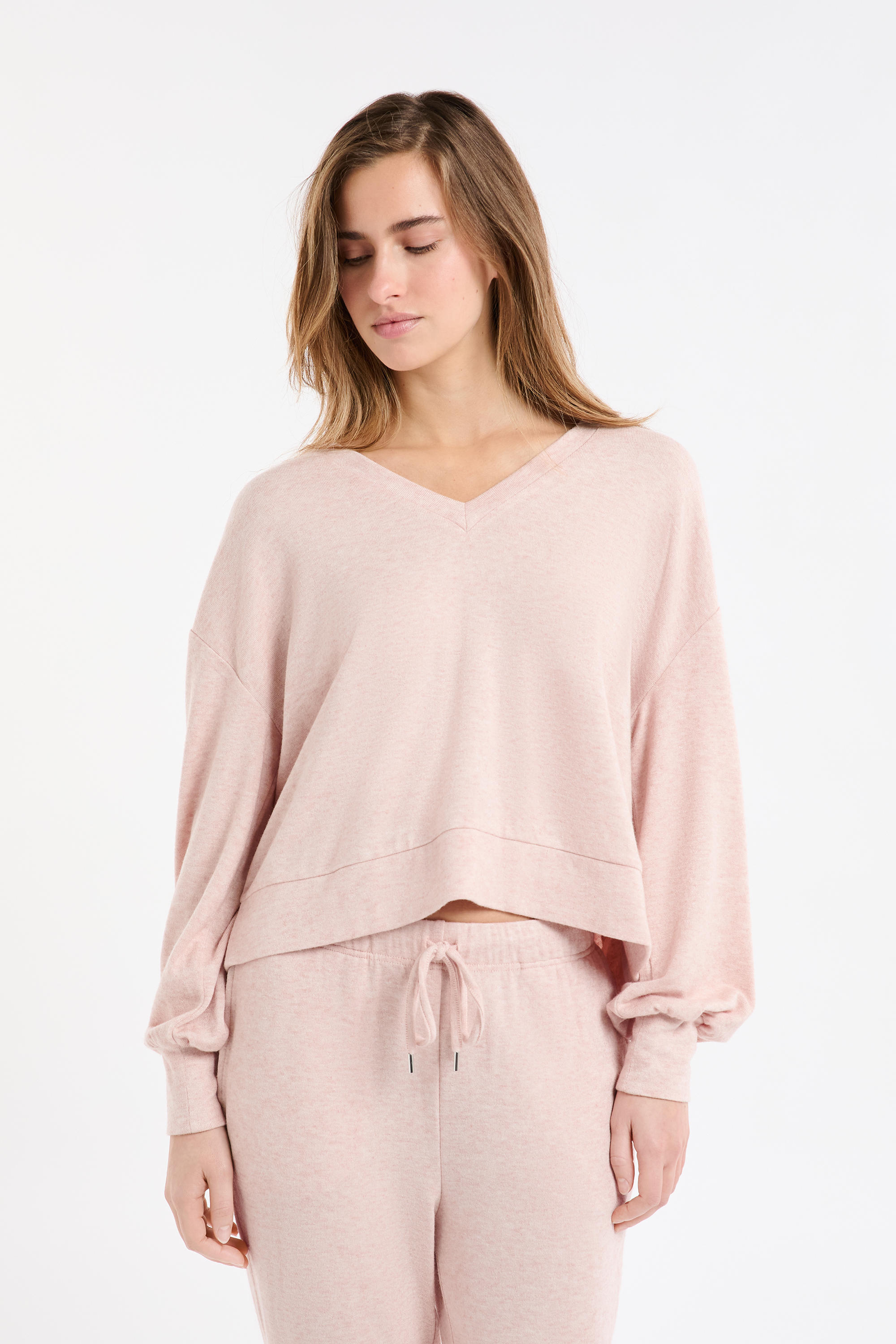 Bluza piżamowa z dekoltem V