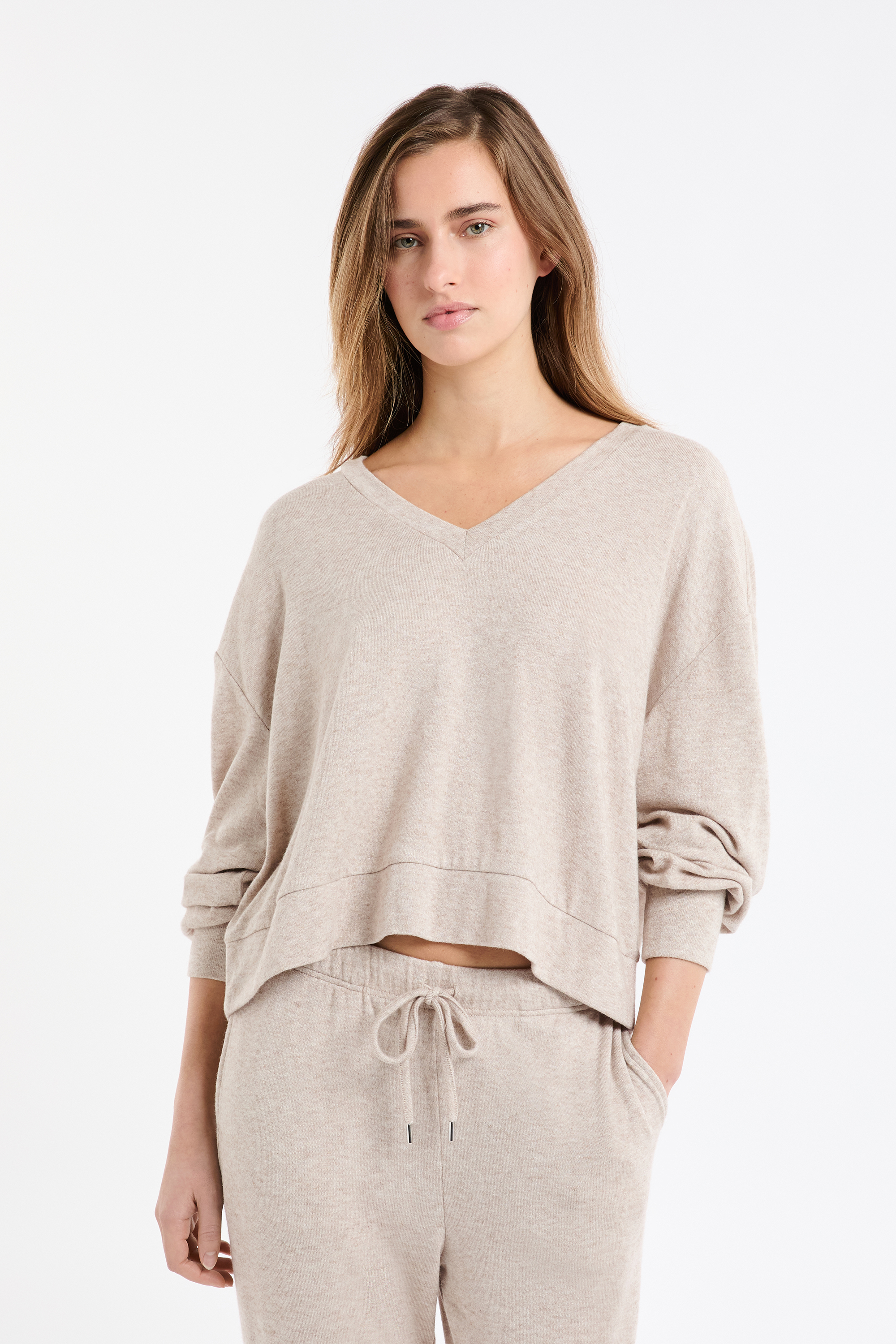 Bluza piżamowa z dekoltem V