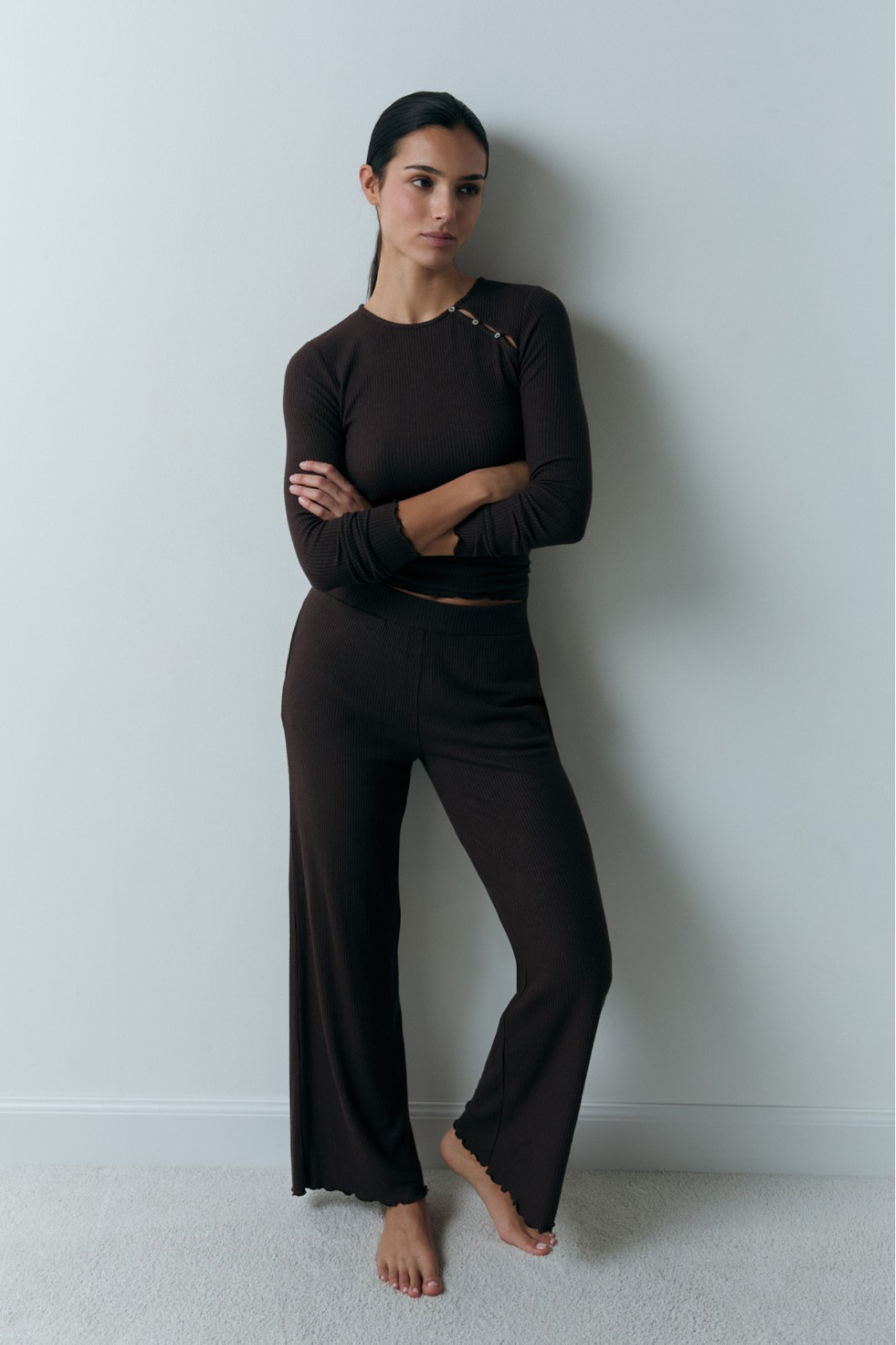 Spodnie od piżamy żebrowane