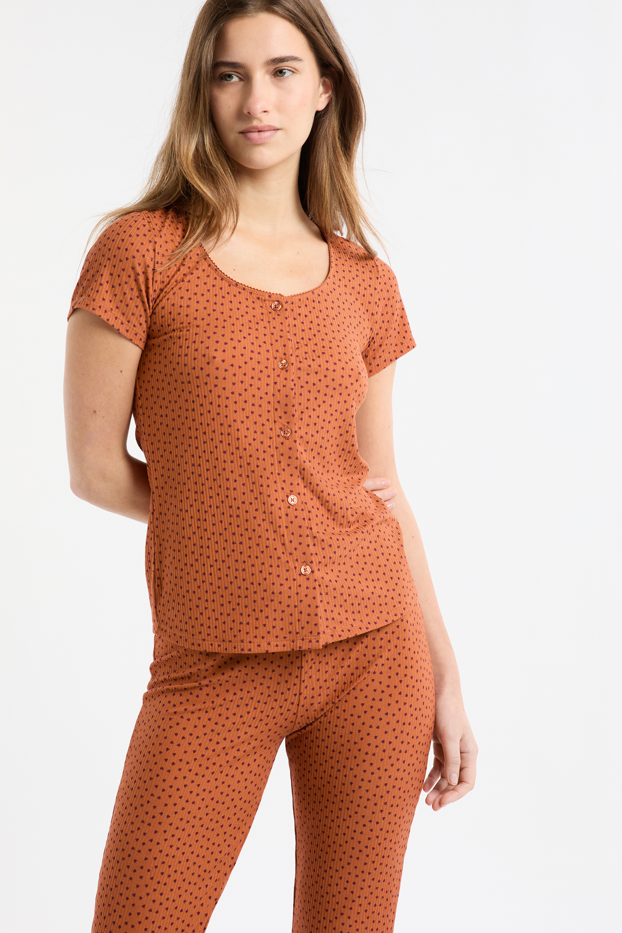 Koszulka piżamowa w serduszka