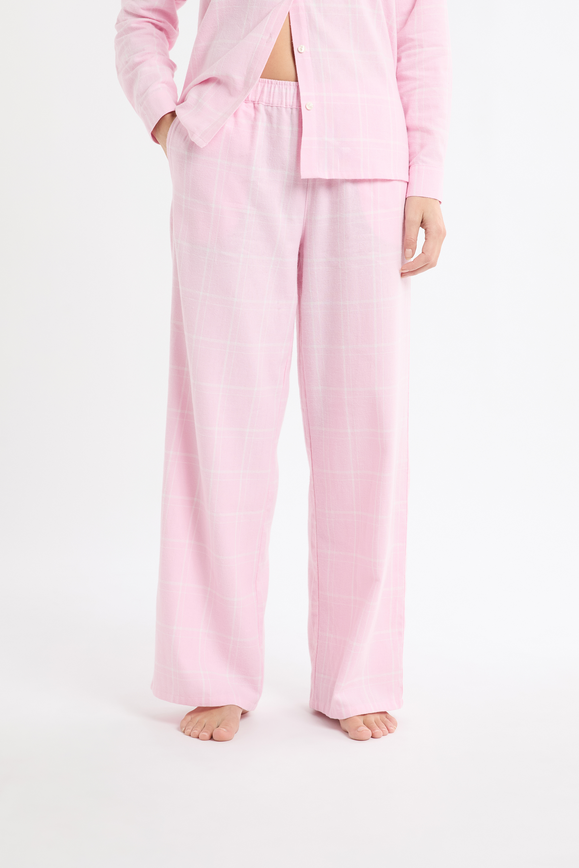 Spodnie piżamowe w kratę z bawełny