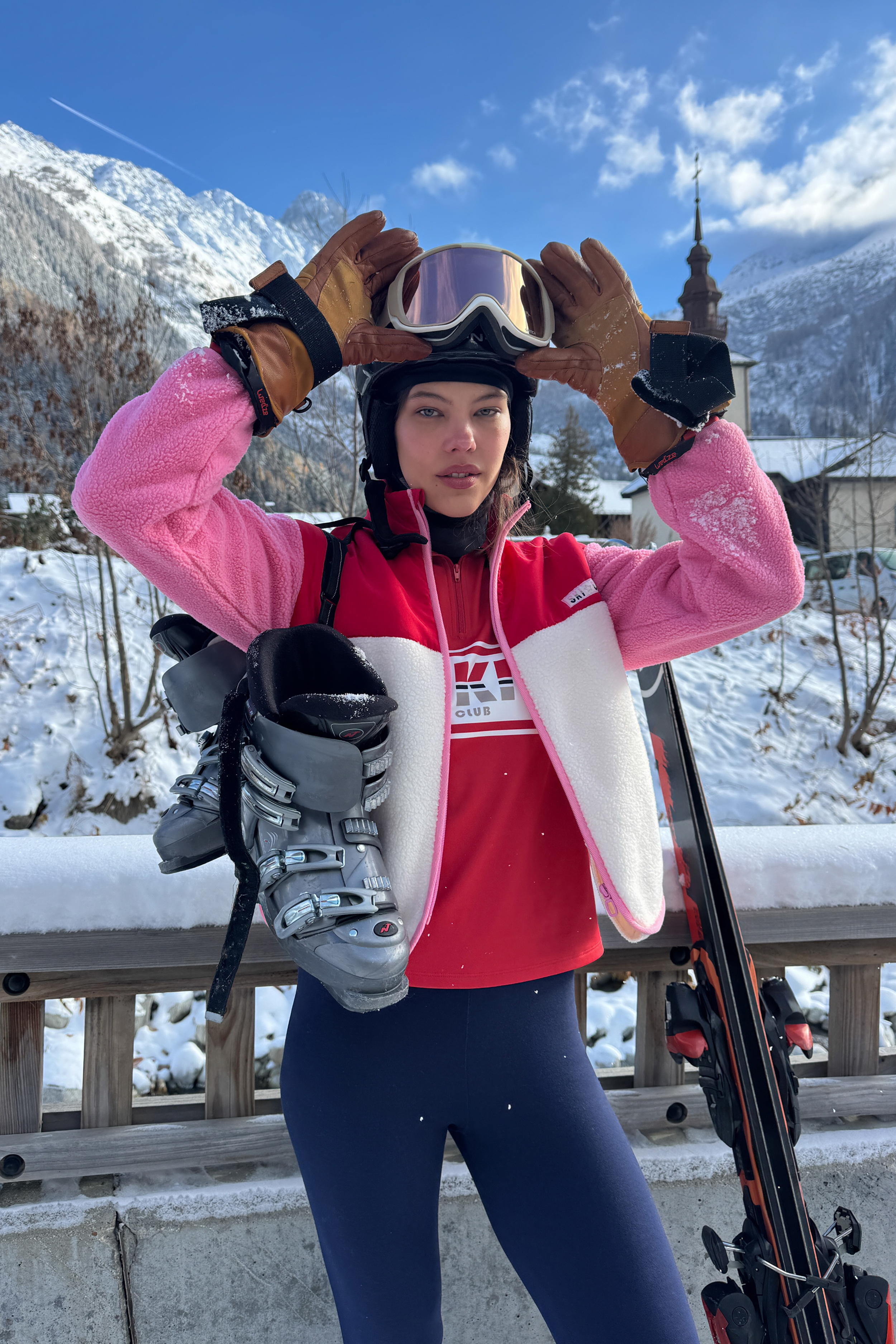 Kurtka z efektem polaru z nadrukiem 