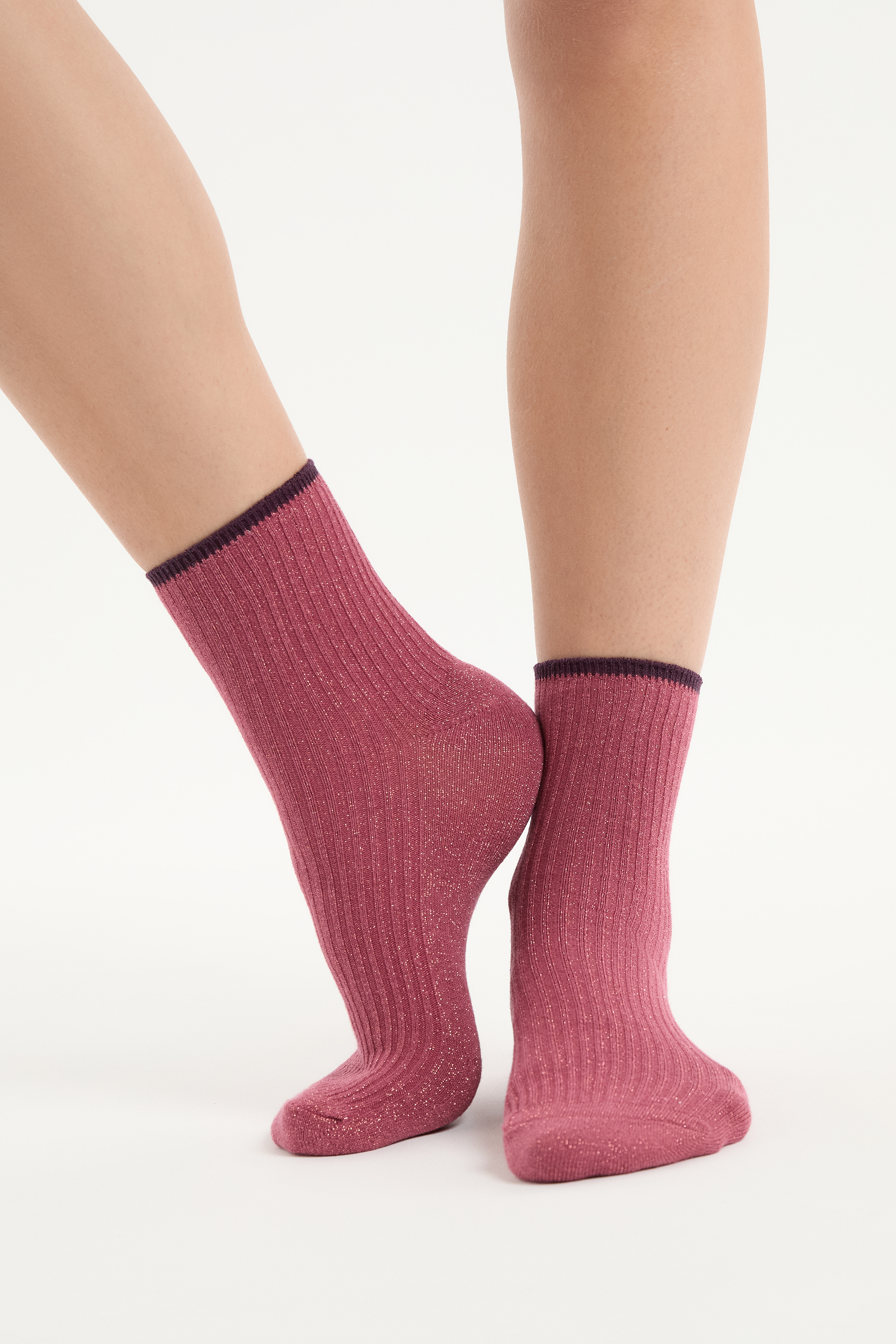 Błyszczące skarpetki z bawełną