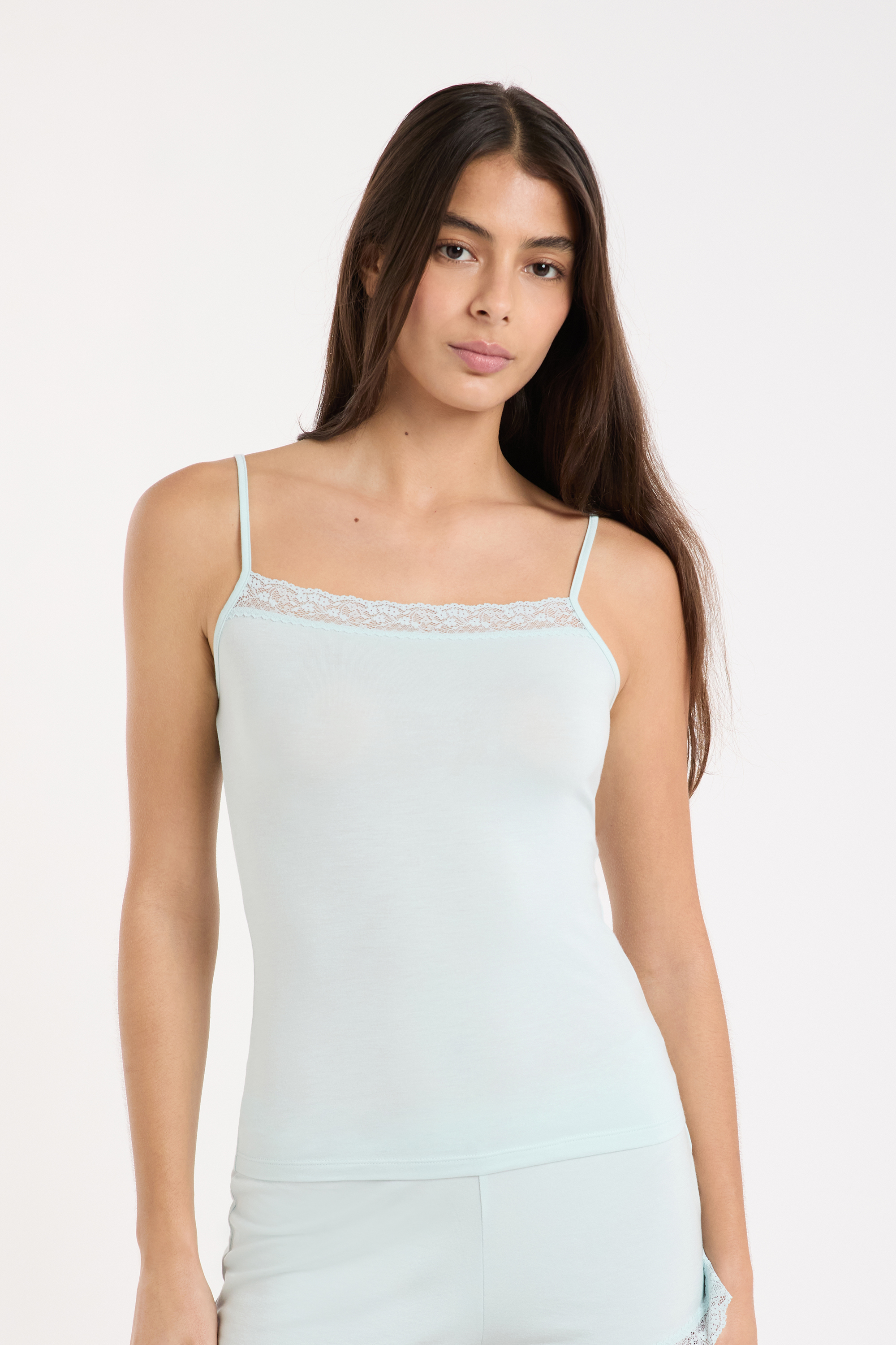 Koszulka na Ramiączkach z detalami koronkowymi