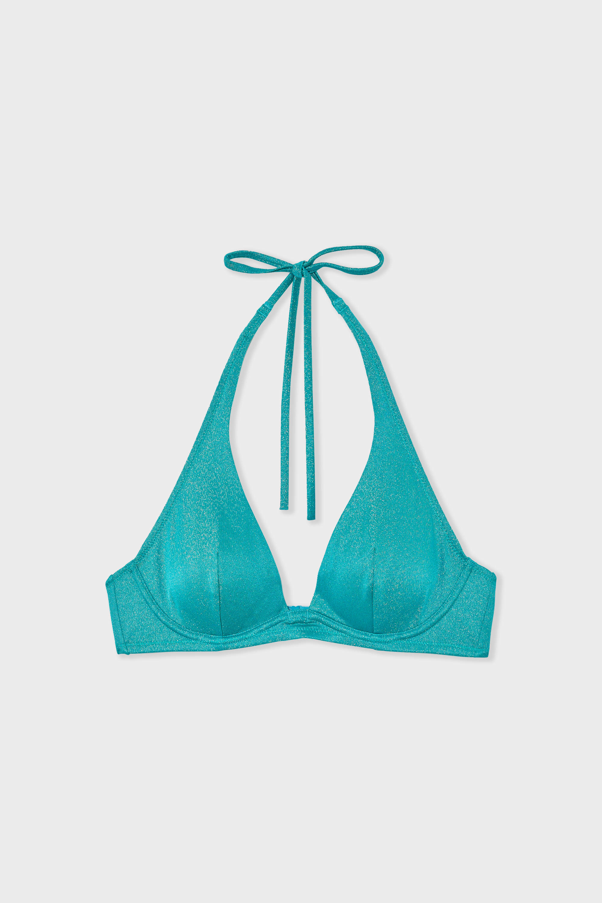 Trójkątny biustonosz z fiszbinami góra od bikini