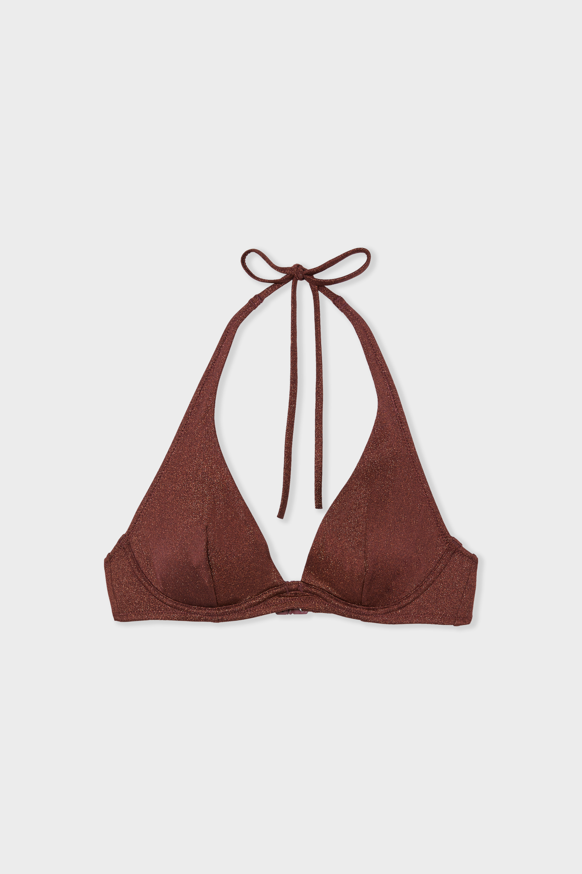 Trójkątny biustonosz z fiszbinami góra od bikini