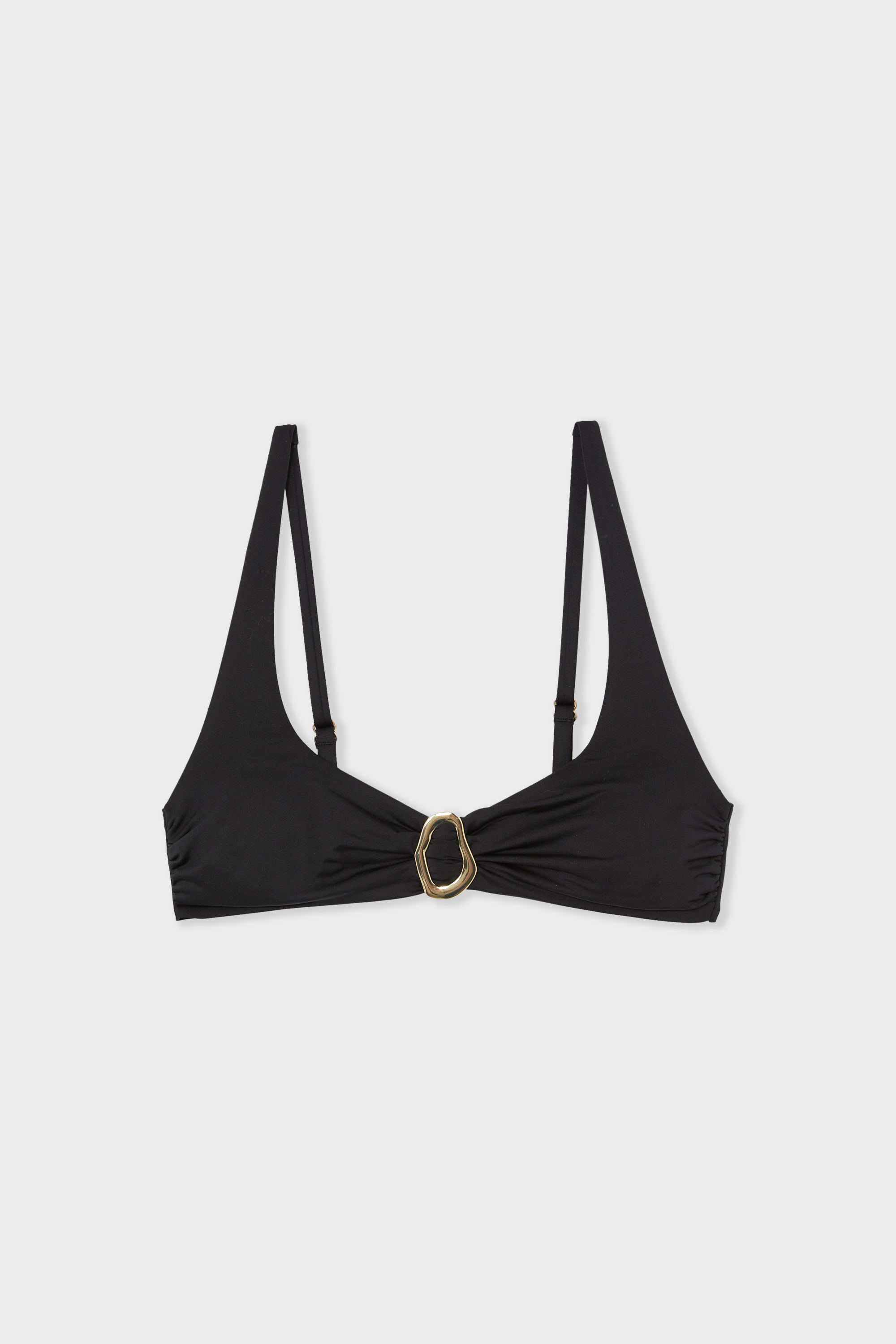 Góra od bikini trójkątna o satynowym efekcie z wzorami