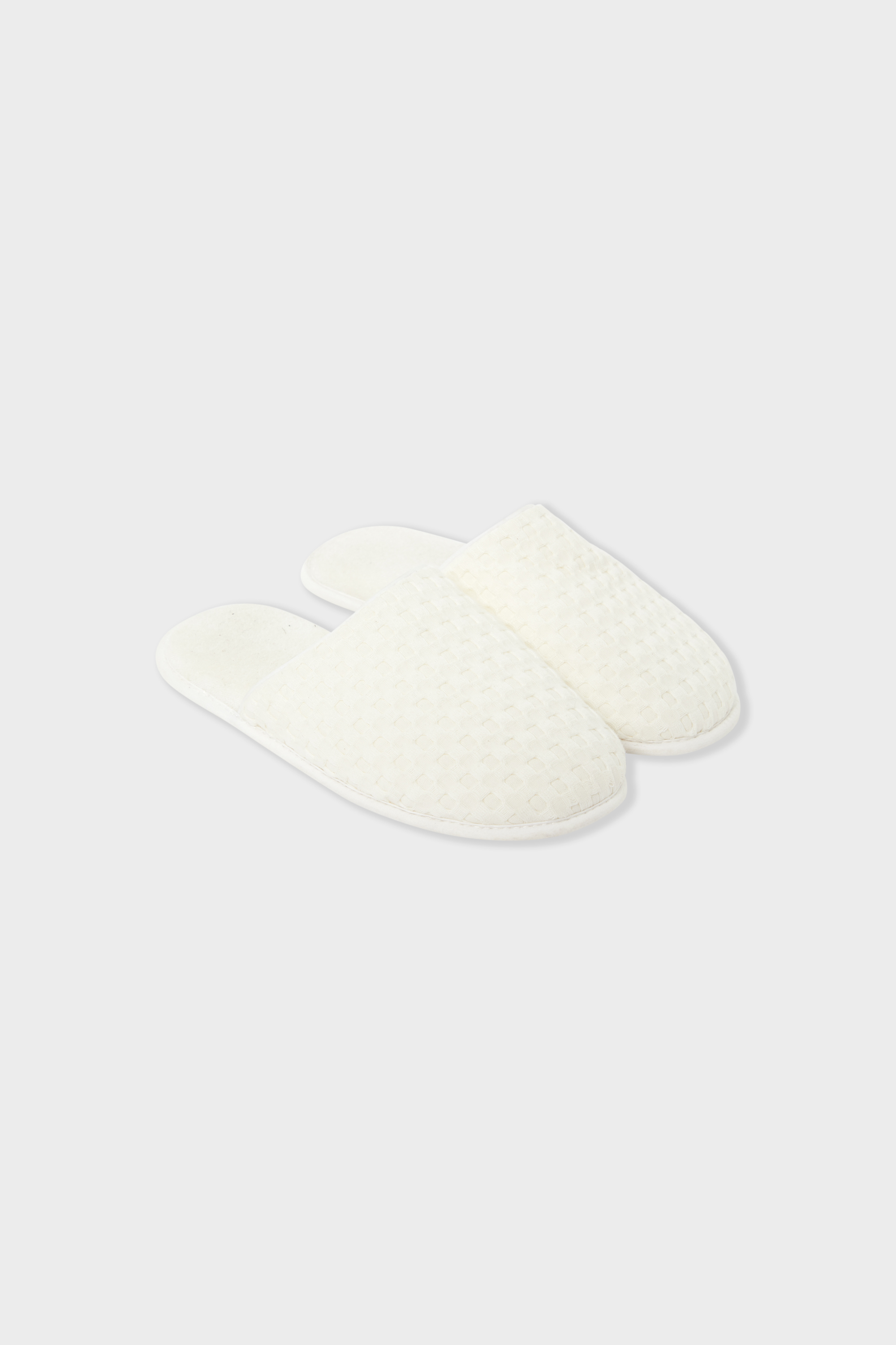 Kapcie mules z bawełną o strukturze plastra miodu