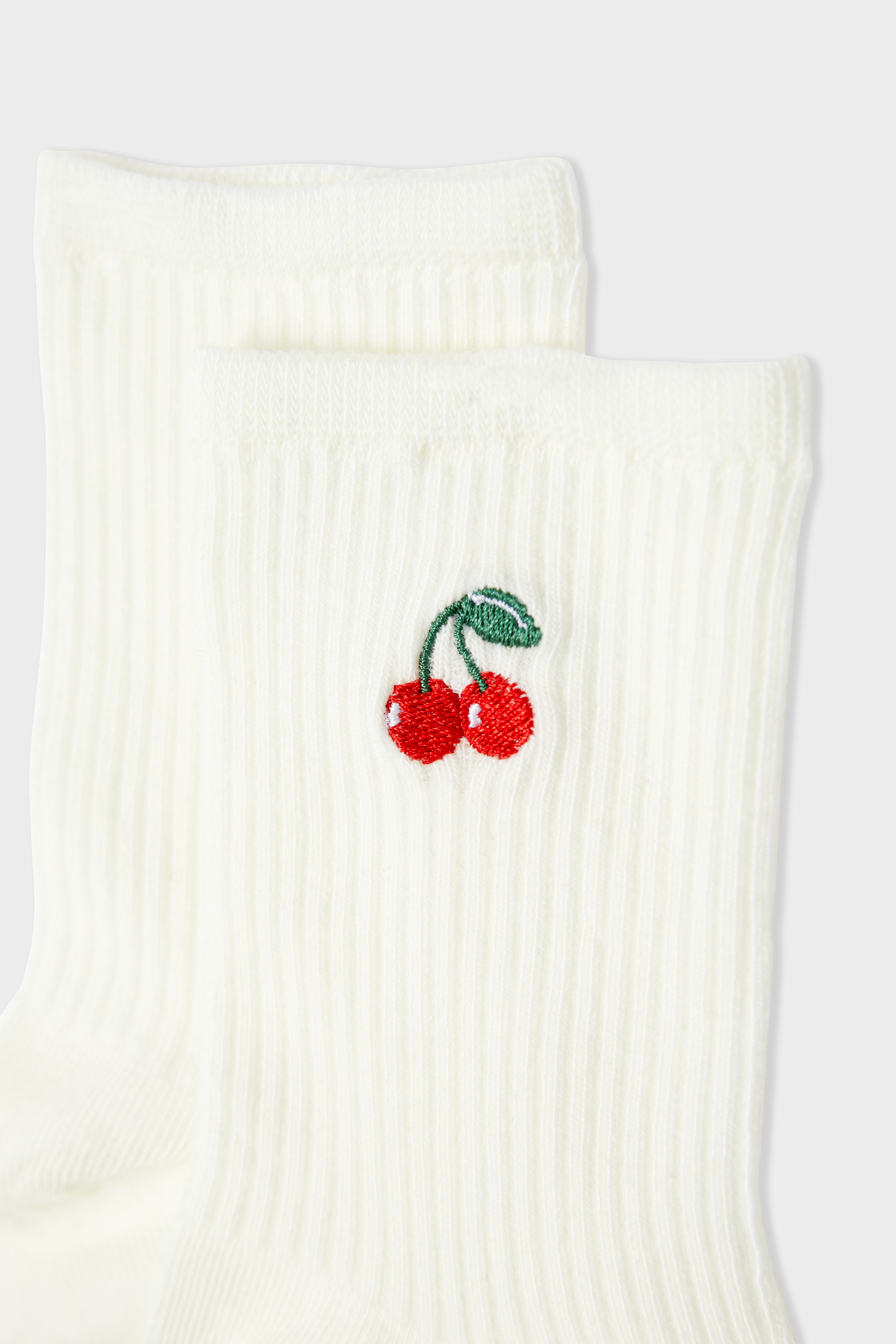 Skarpetki żebrowane z bawełną w motyw wiśni